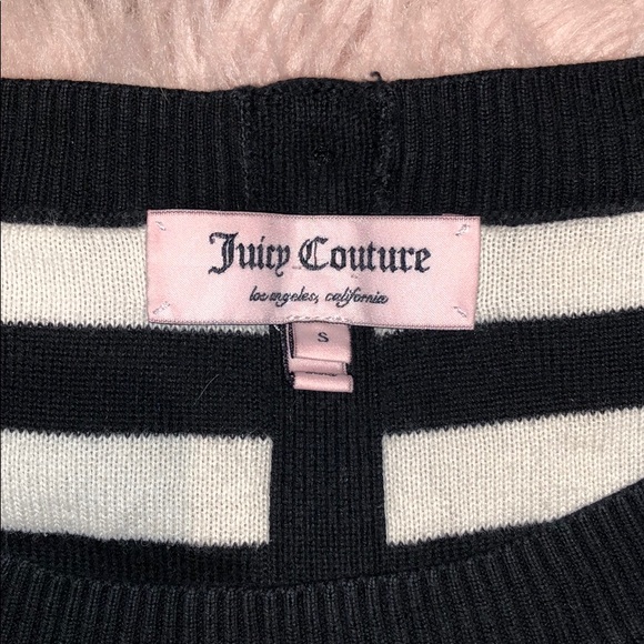 Juicy couture black and white striped top size S - Picture 3 of 9